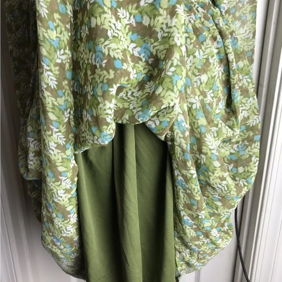 NEW CHARMING CHARLIE Women's ELASTIC WAIST BOHO GREEN FLORAL DRESS-SIZE XL . - Picture 7 of 12